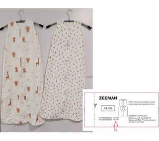 Waarschuwing slaapzak Zeeman